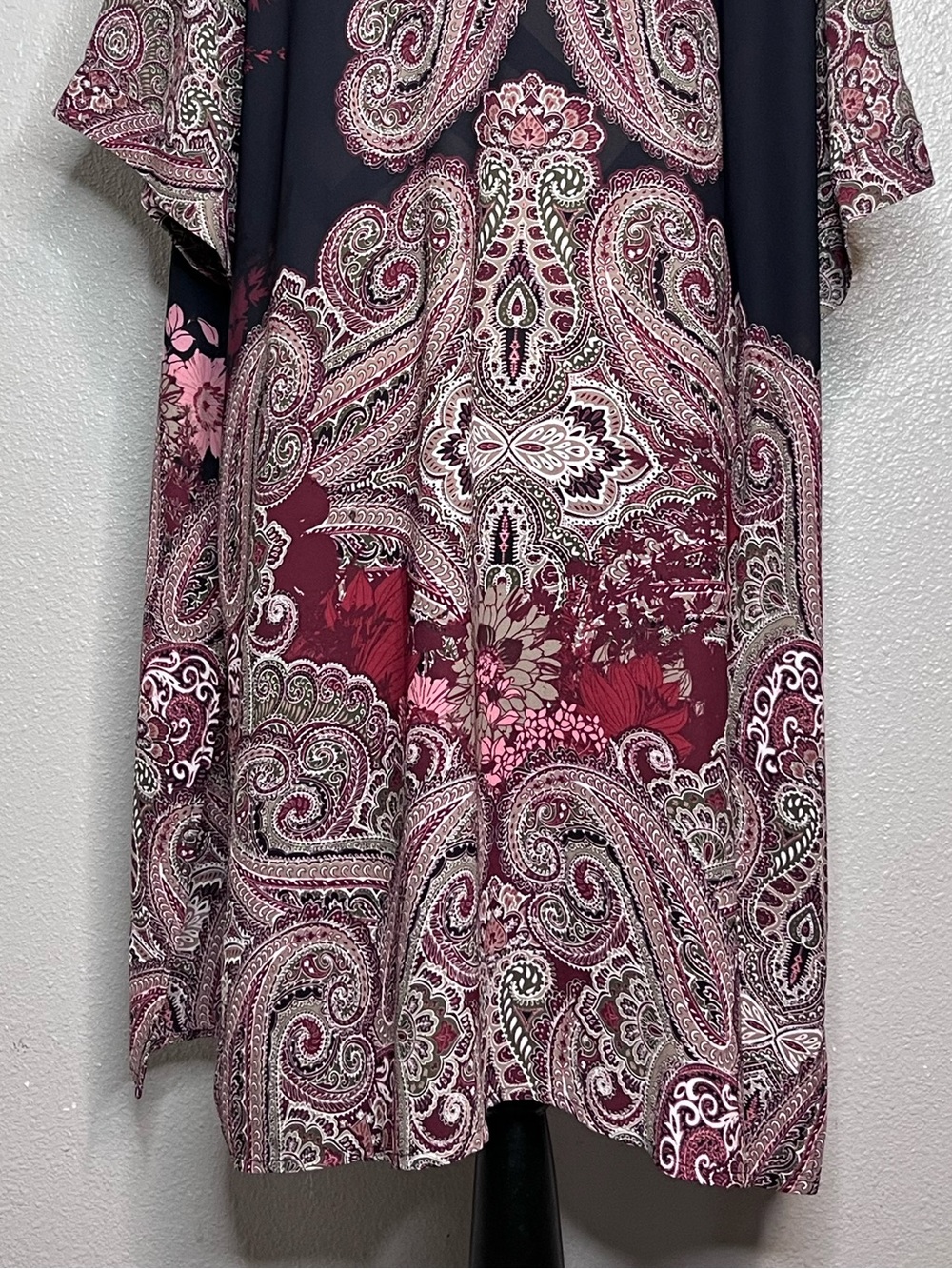 Catherines Dark Floral Whimsigoth Boho Witchy Open Front Kimono Sz 1X - Picture 7 of 11
